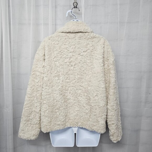 Ci Sono Cream Faux Fur Jacket Bohemian Comfy Cozy Cabin M - Picture 7 of 11